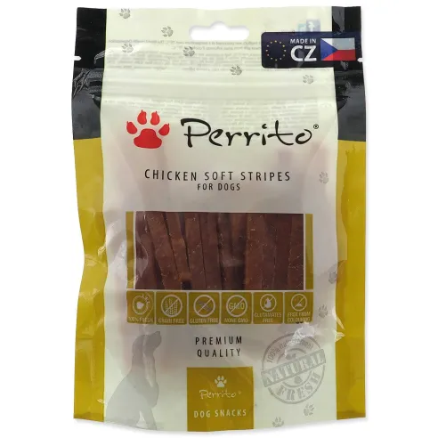 Pochúťka Perrito kura, mäkké plátky 100g