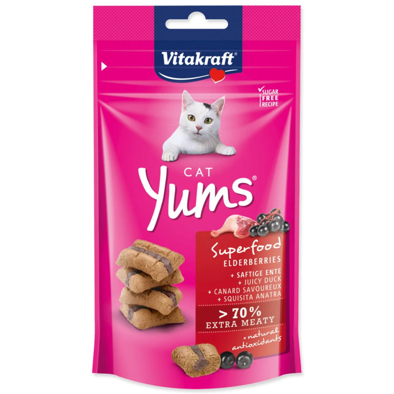 Pochúťka Vitakraft Cat Yums Superfood kačka s bazou 40g Pochúťka Vitakraft Cat Yums Superfood kačka s bazou 40g