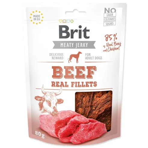 Pochúťka Brit Jerky hovädzie plátky 80g