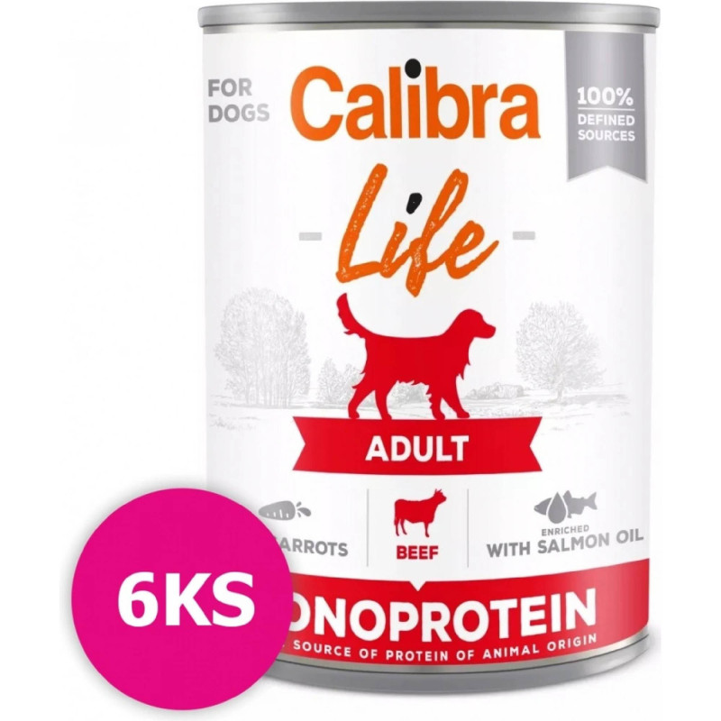 Calibra KONZERVA dog Adult Life Beef & Carrots 6 x 400g