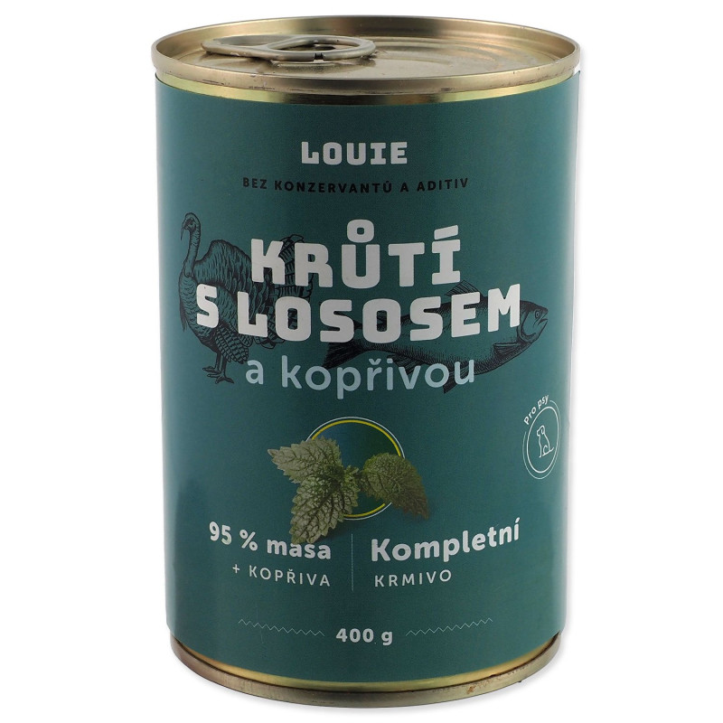 Konzerva LOUIE morčacie s lososom a žihlavou 400g Konzerva LOUIE morčacie s lososom a žihlavou 400g