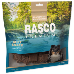 Pochúťka Rasco Premium múčne červy s extra mrkvou 500g