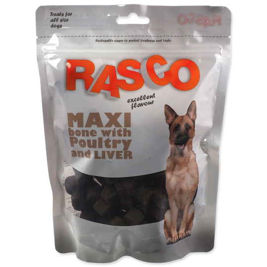 Pochúťka Rasco maxi kosť s hydinou a pečienkou 5cm 450g