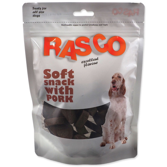 Pochúťka Rasco mäkký pamlsok s bravčovým 3,5cm 450g