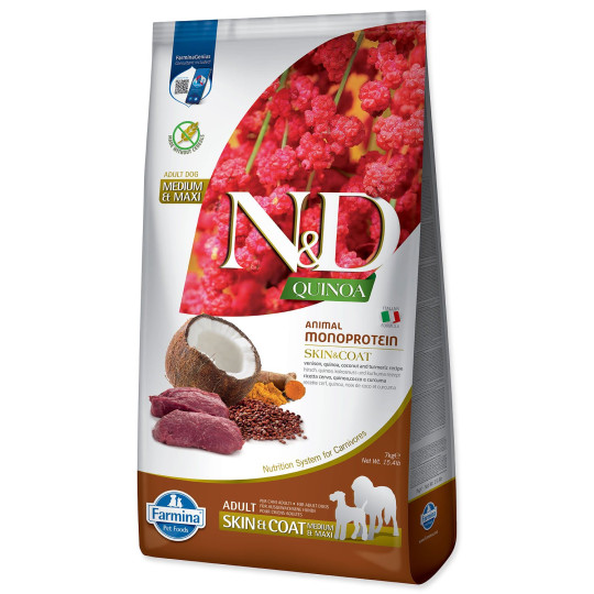 Krmivo N&D Dog Adult Quinoa Skin & Coat Venison 7kg