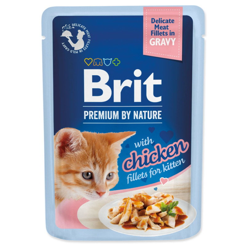 Kapsička Brit Premium by Nature Kitten kuracie filety v omáčke 85g Kapsička Brit Premium by Nature Kitten kuracie filety v omáčke 85g