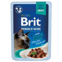 Kapsička Brit Premium by Nature hovädzie filety v omáčke 85g 