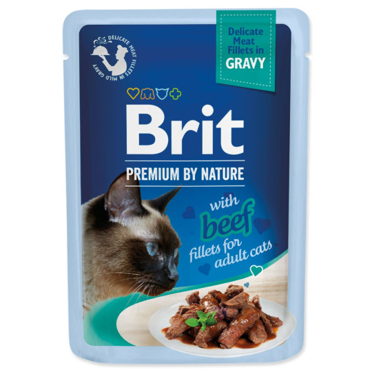 Kapsička Brit Premium by Nature hovädzie filety v omáčke 85g 