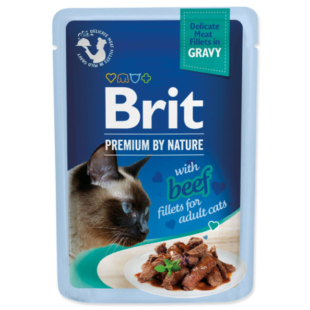 Kapsička Brit Premium by Nature hovädzie filety v omáčke 85g 
