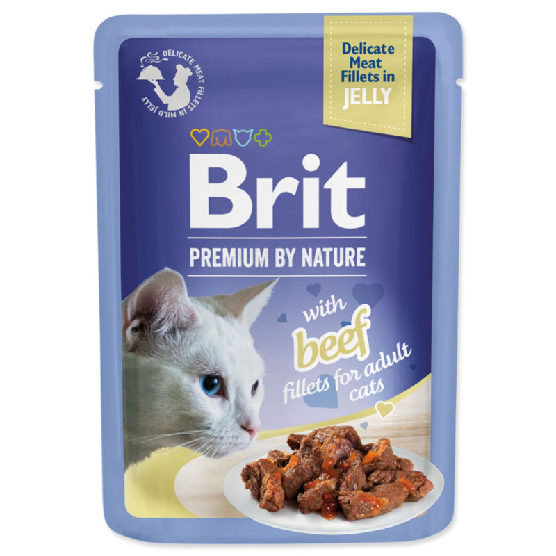 Kapsička Brit Premium by Nature hovädzie filety v želé 85g Kapsička Brit Premium by Nature hovädzie filety v želé 85g