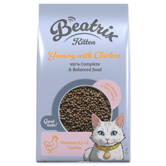 Krmivo Beatrix Kitten s kuracím mäsom 10kg