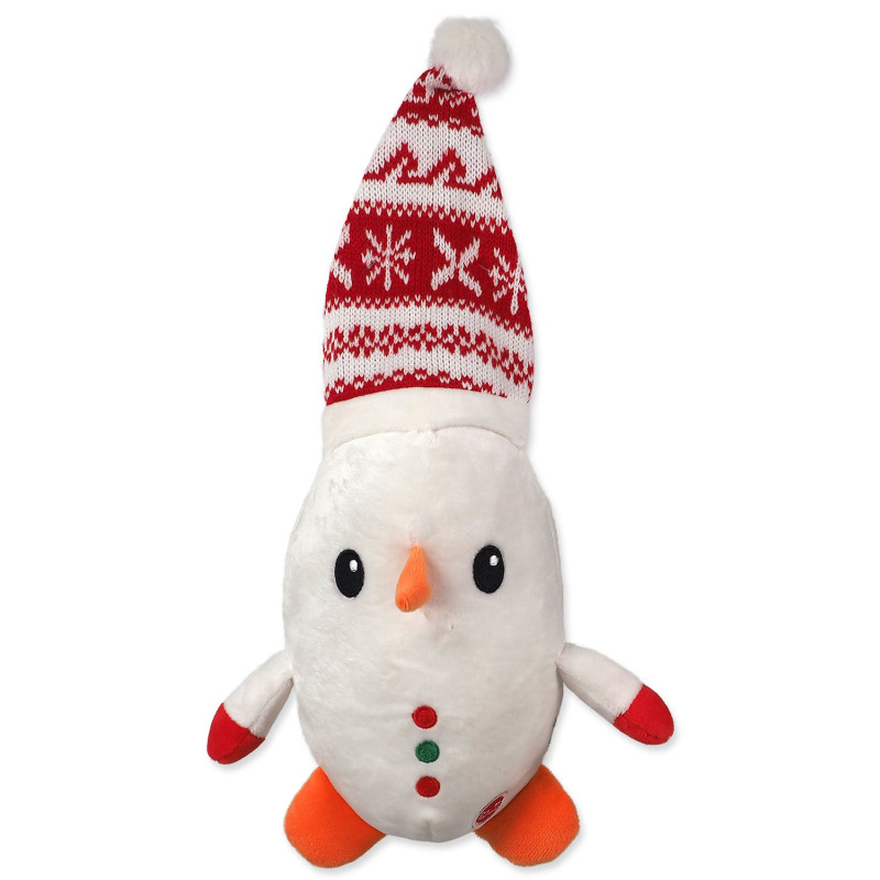 Hračka Dog Fantasy Winter Tale snehuliak s čapicou, pískací 40cm