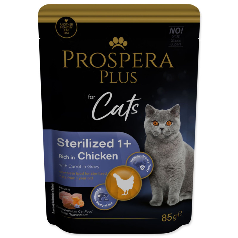 Kapsička Prospera Plus Sterilized 1+, Chicken, Carrot 85g Kapsička Prospera Plus Sterilized 1+, Chicken, Carrot 85g
