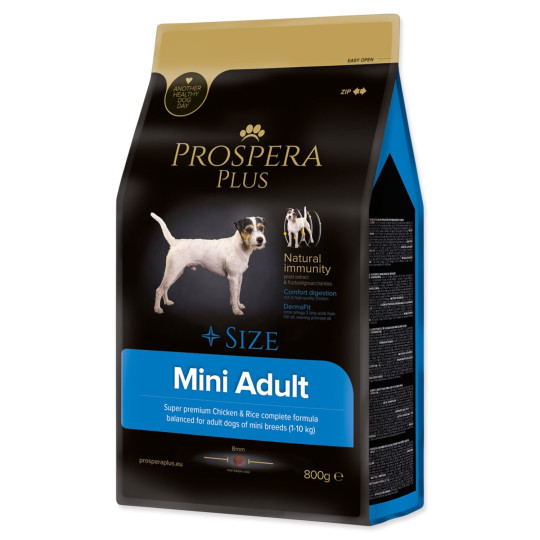 Krmivo Prospera Plus Mini Adult kura s ryžou 0,8kg
