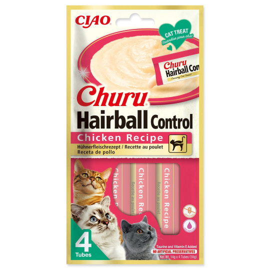Pochúťka Churu Hairball kuracie 4x14g