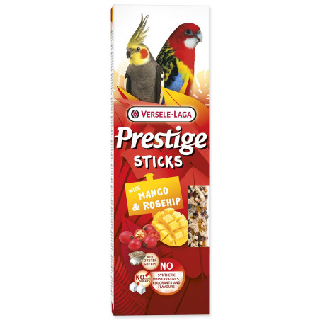 Tyčinky Versele-Laga Prestige veľký papagáj s mangom a šípkou 140g 2ks 