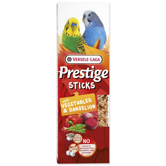 Tyčinky Versele-Laga Prestige malý papagáj so zeleninou a púpavou 60g 2ks 