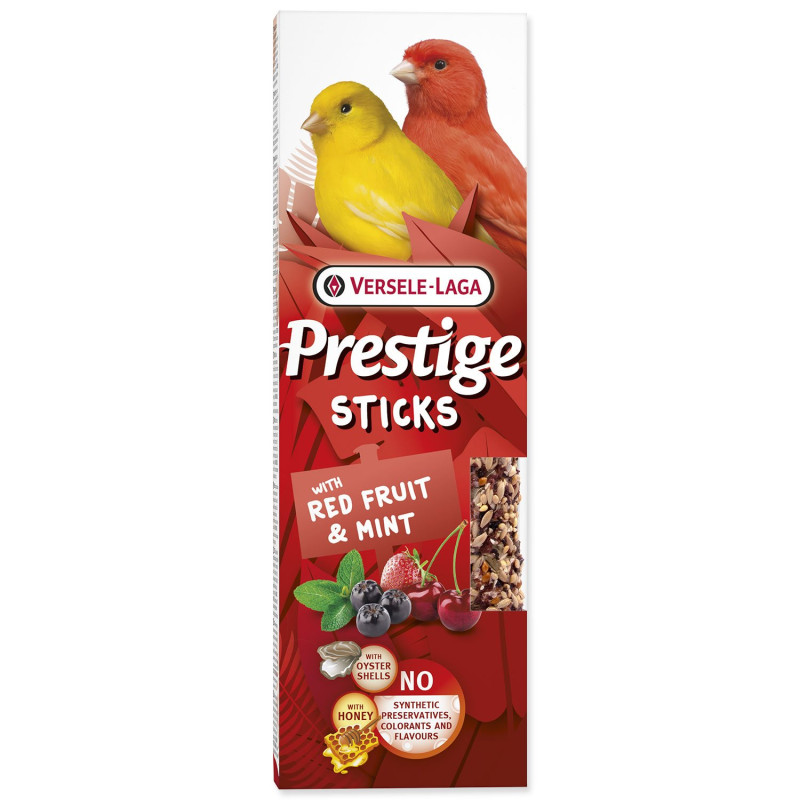 Tyčinky Versele-Laga Prestige Sticks kanárik s červeným ovocím a mätou 60g 2ks Tyčinky Versele-Laga Prestige Sticks kanárik s červeným ovocím a mätou 60g 2ks