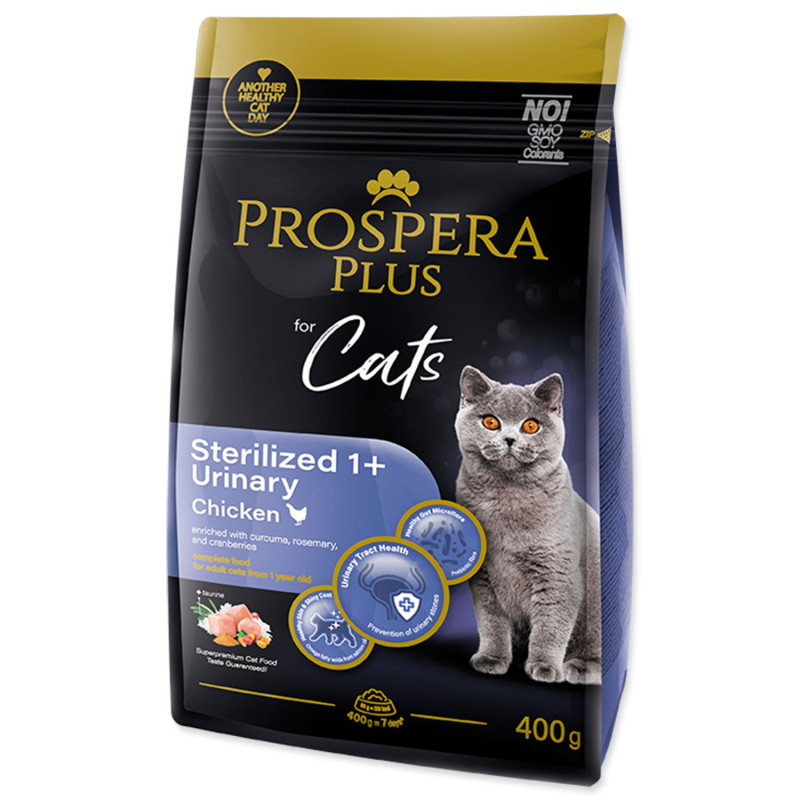 Krmivo Prospera Plus Sterilized 1+ Chicken Urinary 0,4kg Krmivo Prospera Plus Sterilized 1+ Chicken Urinary 0,4kg