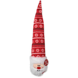 Hračka Dog Fantasy Winter Tale guľa s čapicou červená, pískacia 38cm