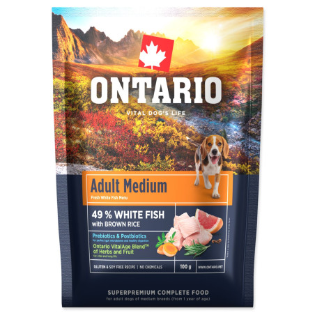 Ontario Adult Medium Fish & Brown Rice 0,1kg