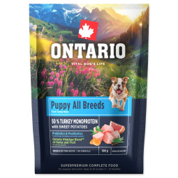 Ontario Puppy & Junior All Breeds Monoproteín Turkey & Sweet Potatoes 0,1kg