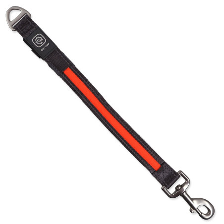 Vodítko Dog Fantasy USB LED nylonové prepínacie svietiace oranžové 2,5x39cm