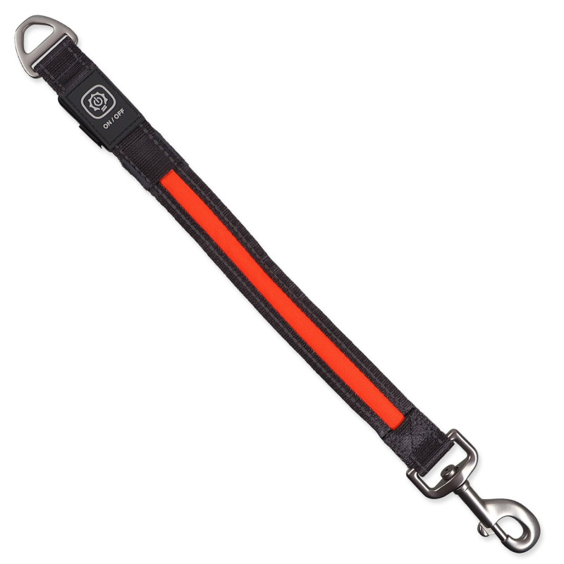 Vodítko Dog Fantasy USB LED nylonové prepínacie svietiace oranžové 2,5x39cm