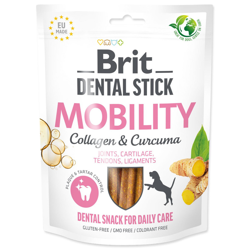 Pochúťka Brit Dental Stick Mobility s Kurkumou a Kolagénom 7ks Pochúťka Brit Dental Stick Mobility s Kurkumou a Kolagénom 7ks