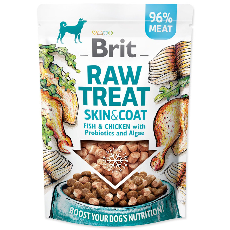 Pochúťka Brit RAW TREAT Skin & Coat Freeze-dried Ryba a Kura 40g Pochúťka Brit RAW TREAT Skin & Coat Freeze-dried Ryba a Kura 40g