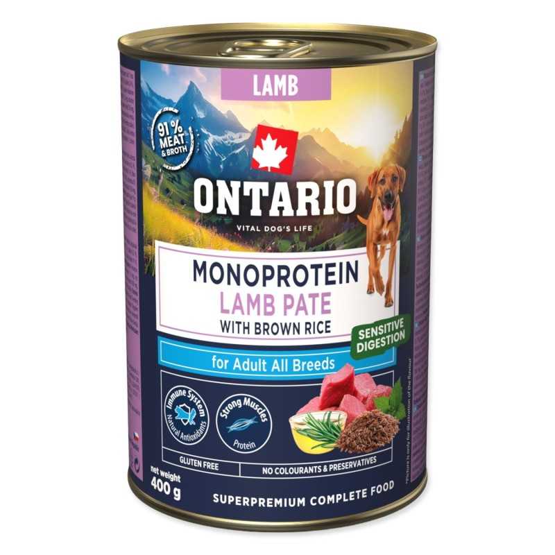 Ontario Adult monoprotein jahňacie paté s hnedou ryžou 400 g Ontario Adult monoprotein jahňacie paté s hnedou ryžou 400 g