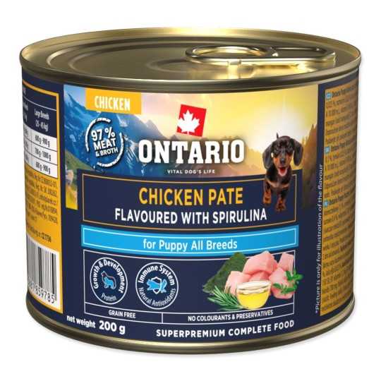 Ontario Puppy kuracie pate s príchuťou spiruliny 200 g
