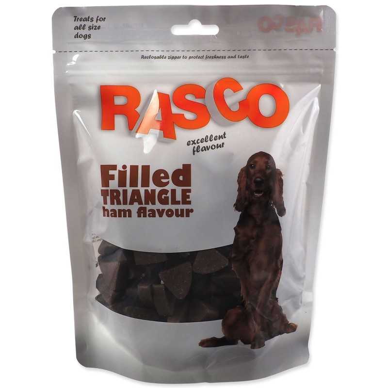 Pochúťka Rasco plnený trojuholníček šunková príchuť 2,2cm 450g Pochúťka Rasco plnený trojuholníček šunková príchuť 2,2cm 450g