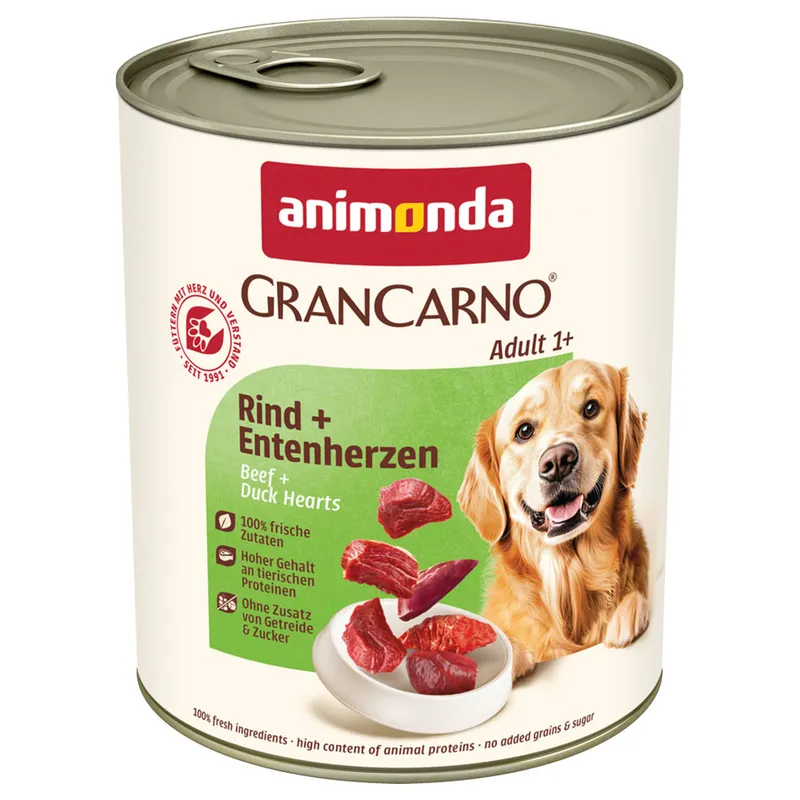 Konzerva Animonda Gran Carno Adult hovädzie a kačacie srdce 800g