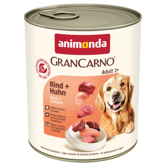 Konzerva Animonda Gran Carno Adult hovädzie a kura 800g