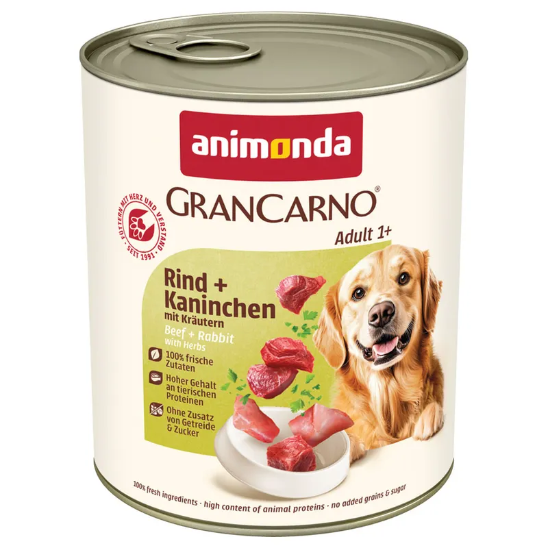 Konzerva Animonda Gran Carno Adult hovädzie a králik s bylinkami 800g