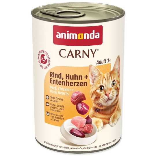 Konzerva Animonda Carny Adult hovädzie, kura a kačacie srdce 400g