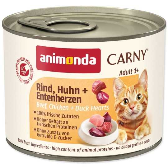 Konzerva Animonda Carny Adult hovädzie, kura a kačacie srdce 200g