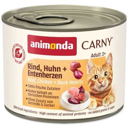 Konzerva Animonda Carny Adult hovädzie, kura a kačacie srdce 200g