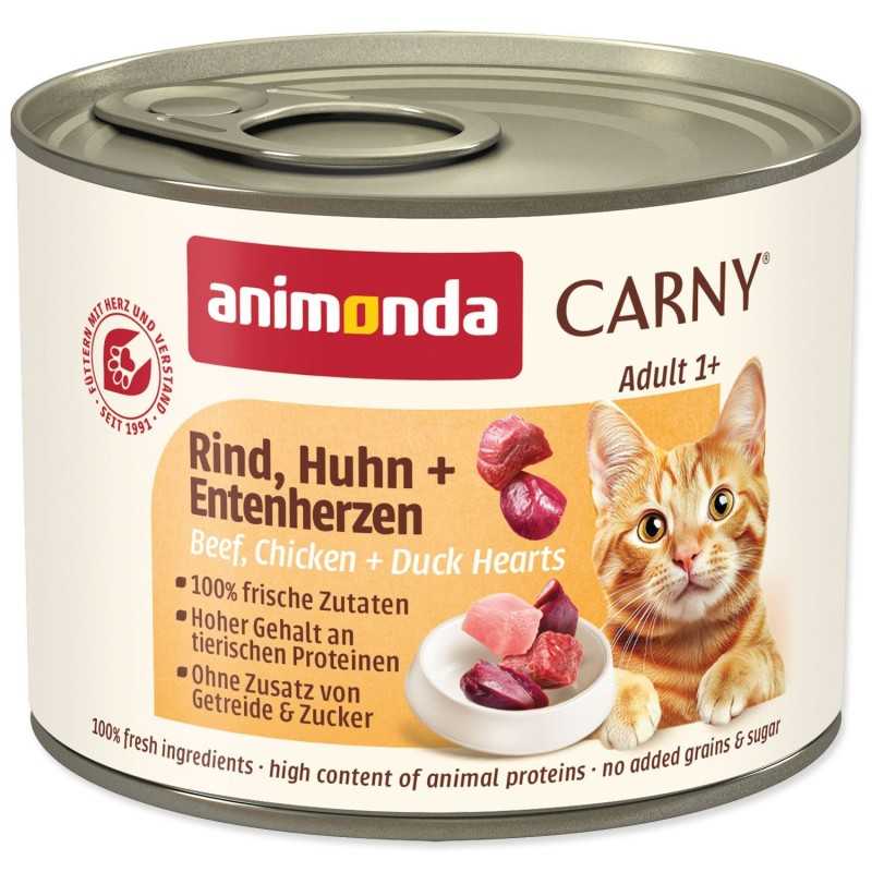 Konzerva Animonda Carny Adult hovädzie, kura a kačacie srdce 200g