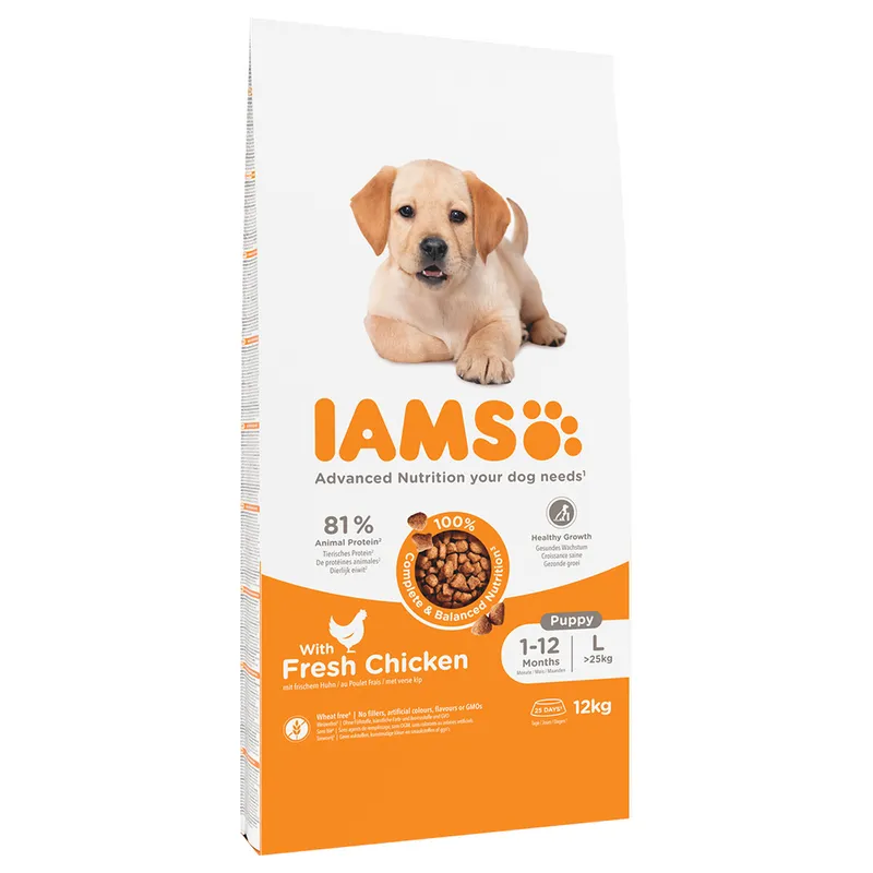 Krmivo IAMS Dog Puppy Large Chicken 12kg