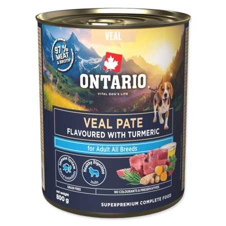 Konzerva Ontario Adult teľacie paté s príchuťou kurkumy 800g