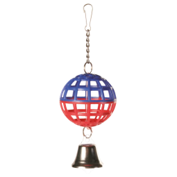Trixie hračka mriežkovaná lopta s reťazou a zvončekom 4,5 cm