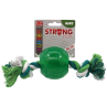 Hračka Dog Fantasy Strong Mint loptička s povrazom 8,2 cm zelená