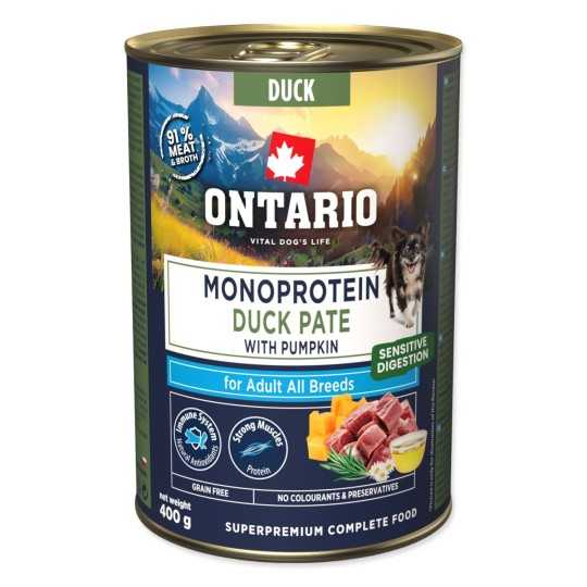 Konzerva Ontario Adult monoprotein kačacie paté s tekvicou 400g