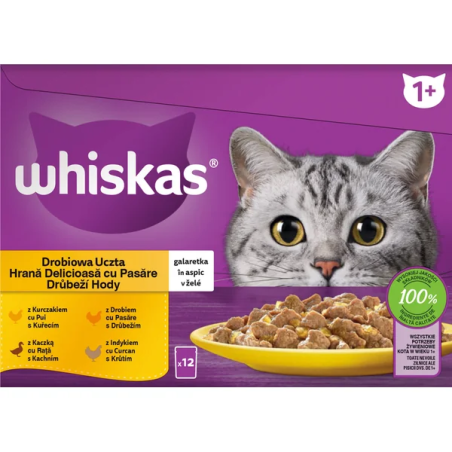 Mars WHISKAS kapsička cat Multipack hydinový výber v želé ( kur.,kač.,hyd.,mor. )12 x 85 g