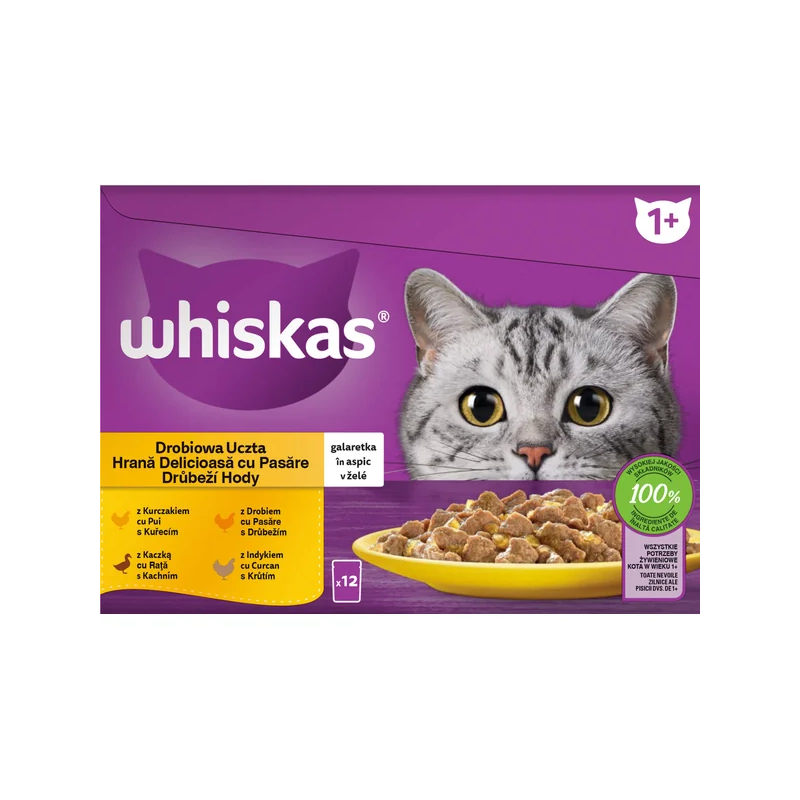 Mars WHISKAS kapsička cat Multipack hydinový výber v želé ( kur.,kač.,hyd.,mor. )12 x 85 g
