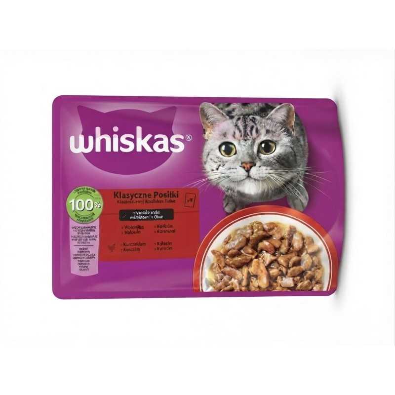 Mars WHISKAS kapsička cat Mäs.výber kura a hrach&hovädzie&morka&jahňa a mrkva v šťave 4 x 85 g