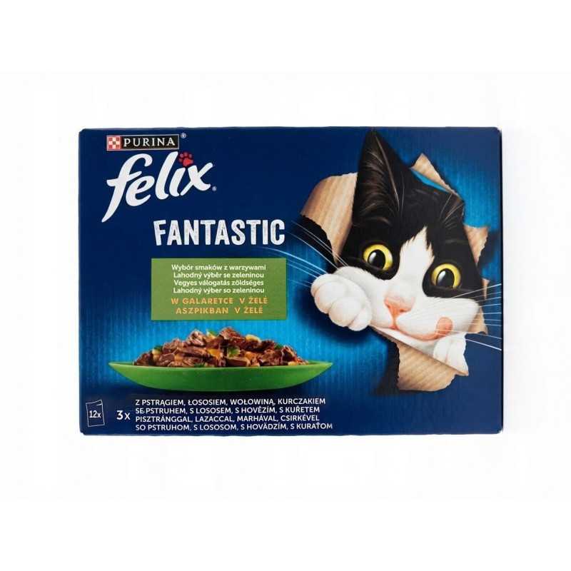 Nestlé FELIX Fantastic cat Multipack výber so zeleninou želé kapsička 12x85 g Nestlé FELIX Fantastic cat Multipack výber so zeleninou želé kapsička 12x85 g