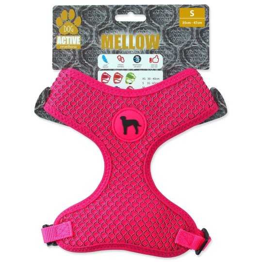 Postroj Active Dog Mellow S ružový 1,5x35-47cm